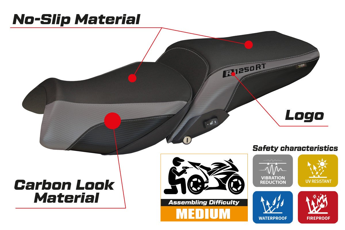 Seat cover compatible - BMW R 1250 RT 2019-2025 - mod Alghero 1