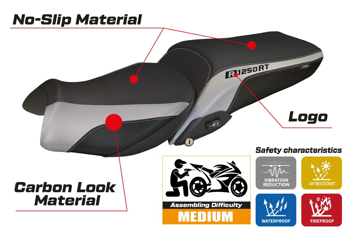 Seat cover compatible - BMW R 1250 RT 2019-2025 - mod Alghero 1