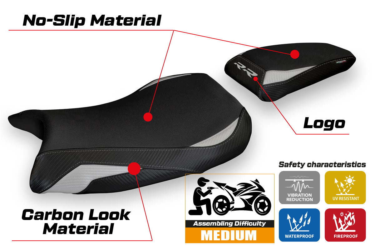 Seat cover compatible - BMW S 1000 RR 2019-2025 - mod Lustignano 1