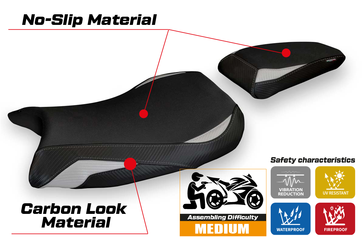 Seat cover compatible - BMW S 1000 RR 2019-2025 - mod Lustignano 1