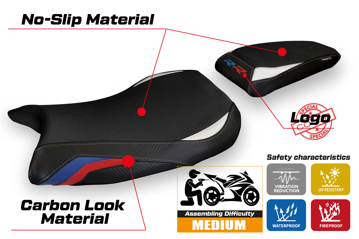 Seat cover compatible - BMW S 1000 RR 2019-2025 - mod Lustignano 1