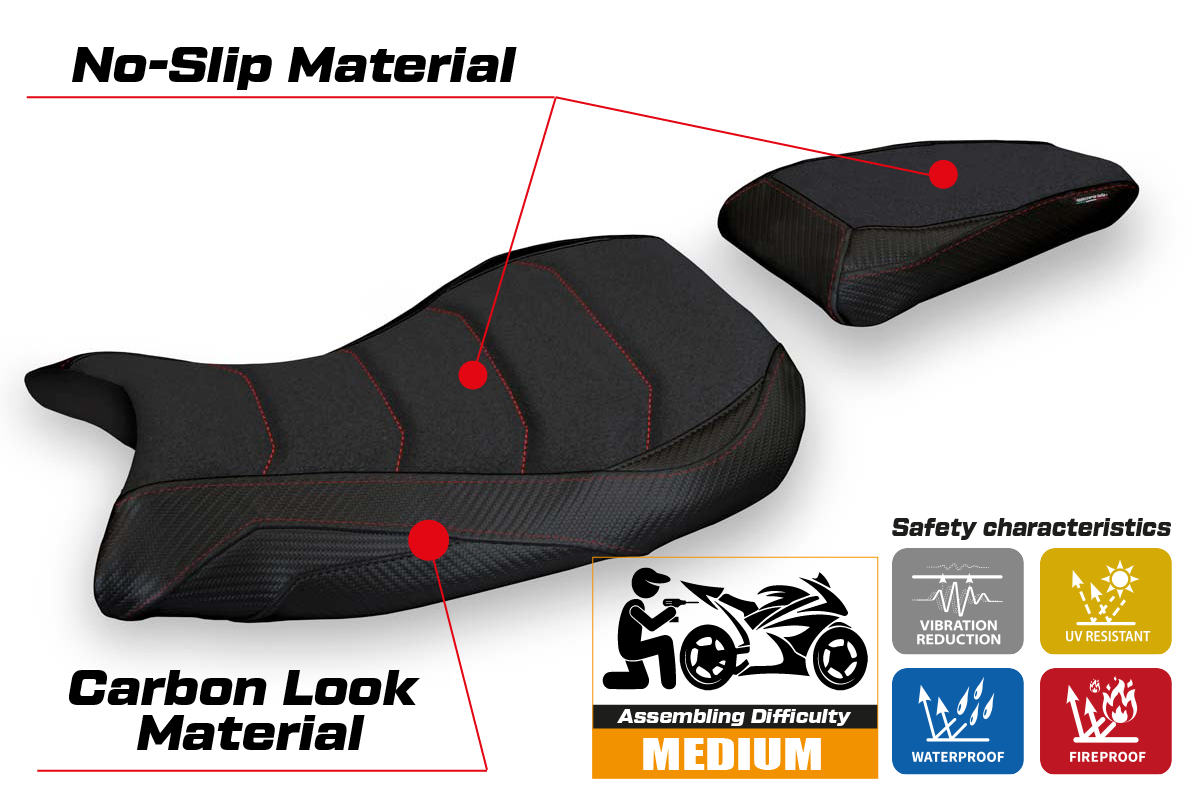 Seat cover compatible - BMW S 1000 RR M-Sport 2019-2025 - mod Edige 1 Ultragrip