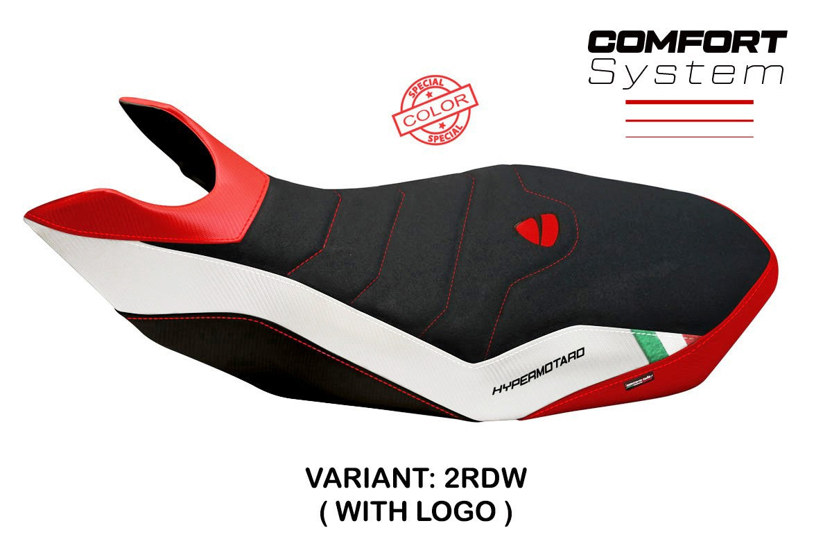 Seat cover compatible - Ducati Hypermotard 796 / 1100 / 1100 EVO 2007 - 2012 - Mod Medea Special Color Comfort System