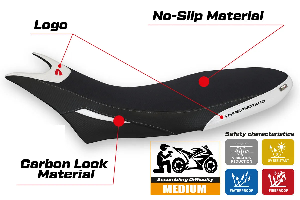Seat cover compatible - Ducati Hypermotard 950 2019-2025 - mod Cuba 1