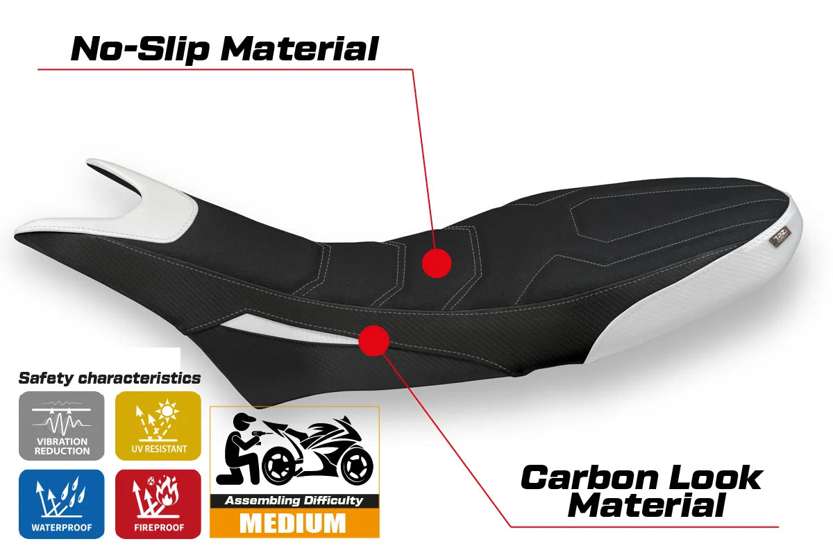 Seat cover compatible - Ducati Hypermotard 950 2019-2025 - mod Luna 1 Ultragrip