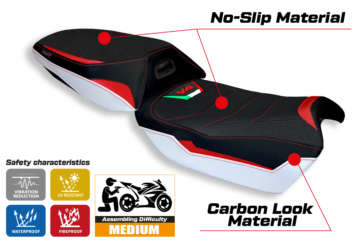 Seat cover compatible - Ducati Multistrada V4 2021-2025 - mod Adelaide Special Color Ultragrip