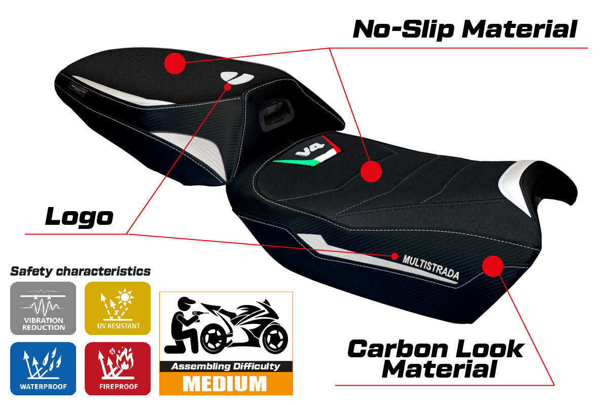 Seat cover compatible - Ducati Multistrada V4 2021-2025 - mod Adelaide Ultragrip