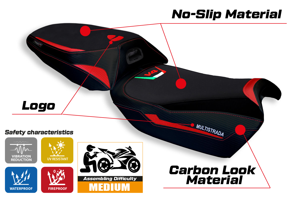 Seat cover compatible - Ducati Multistrada V4 2021-2025 - mod Eucla