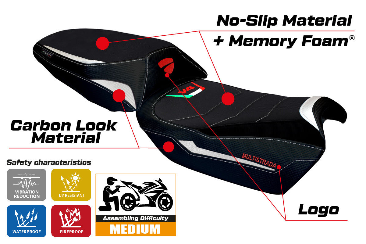 Seat cover compatible - Ducati Multistrada V4 2021-2025 - mod Galmi Comfort System