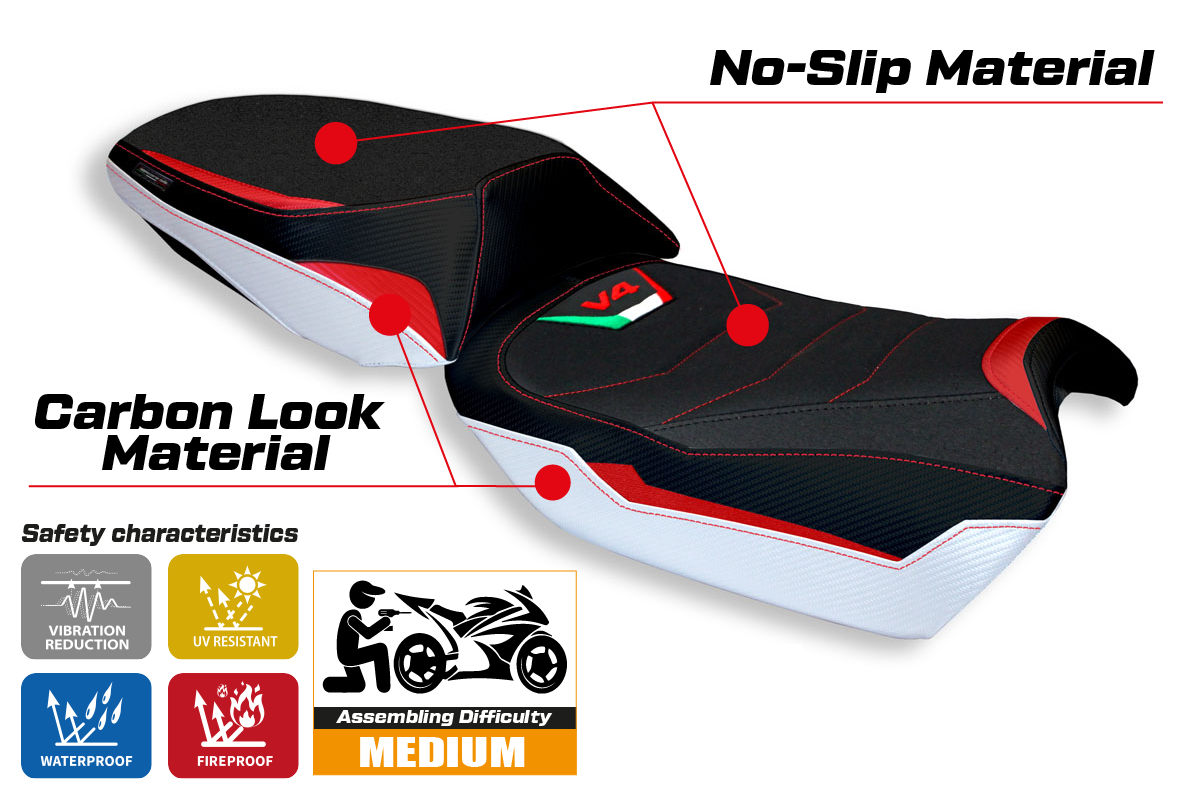 Seat cover compatible - Ducati Multistrada V4 2021-2025 - mod Hama Special Color Ultragrip