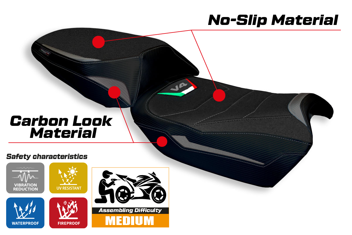 Seat cover compatible - Ducati Multistrada V4 2021-2025 - mod Hama Ultragrip