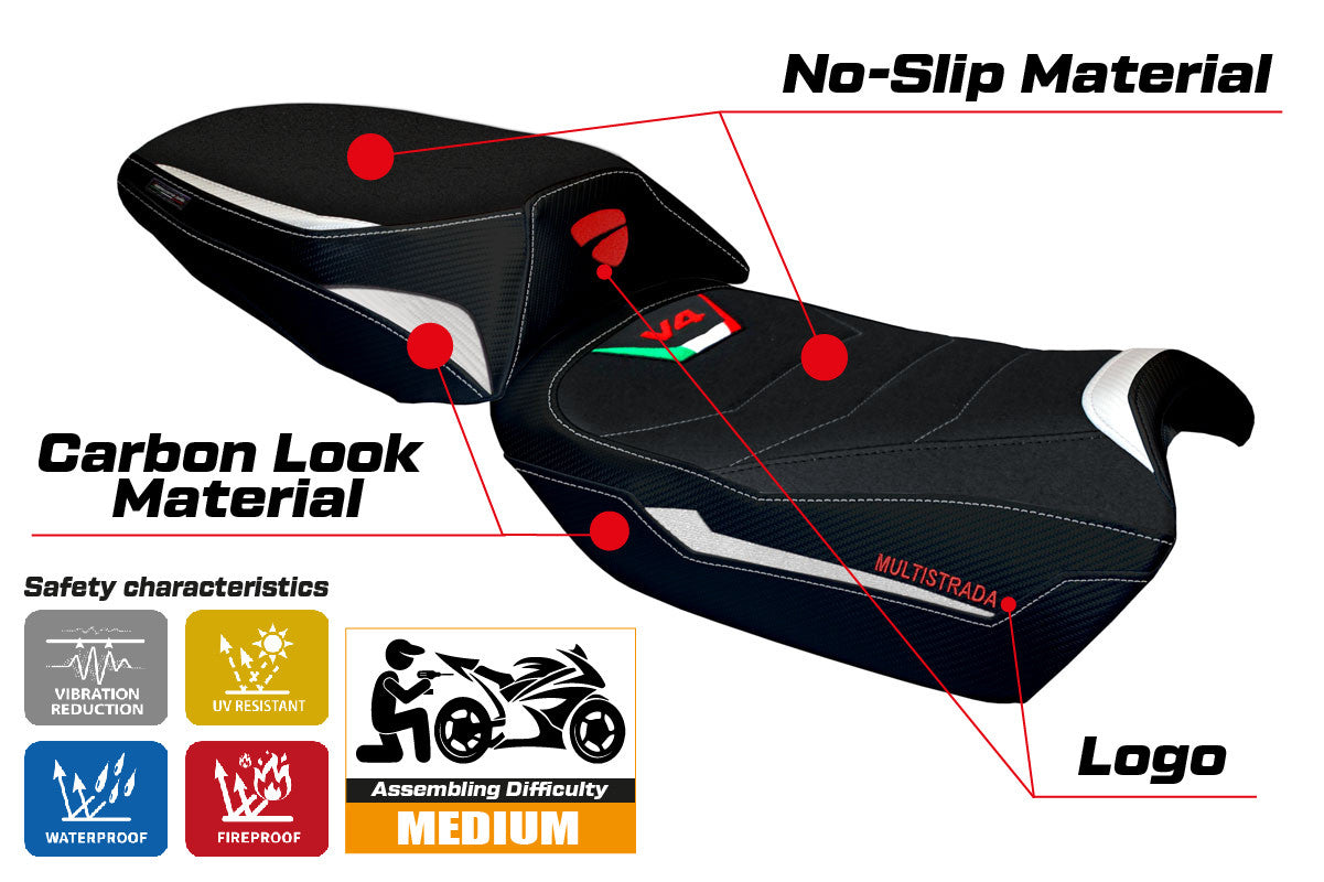 Seat cover compatible - Ducati Multistrada V4 2021-2025 - mod Hama Ultragrip