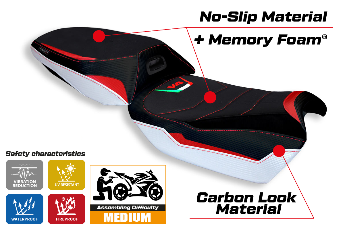 Seat cover compatible - Ducati Multistrada V4 2021-2025 - mod Rosita Special Color Comfort System