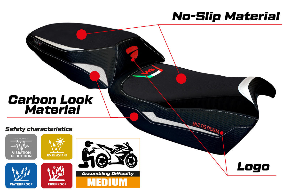 Seat cover compatible - Ducati Multistrada V4 2021-2025 - mod Tokat
