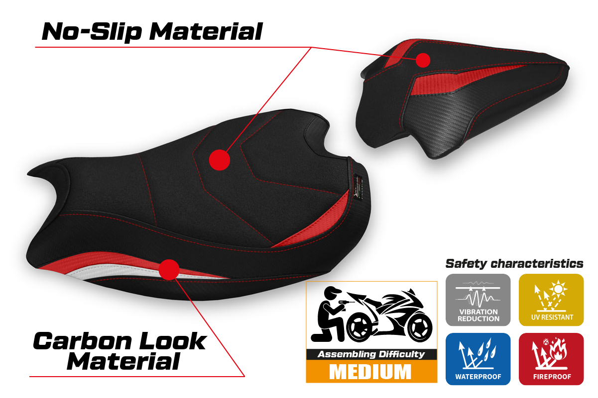 Seat cover compatible - Ducati Panigale V2 2020 - 2024 - mod Galati Ultragrip