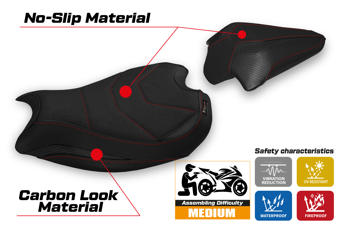 Seat cover compatible - Ducati Panigale V2 2020 - 2024 - mod Galati Ultragrip