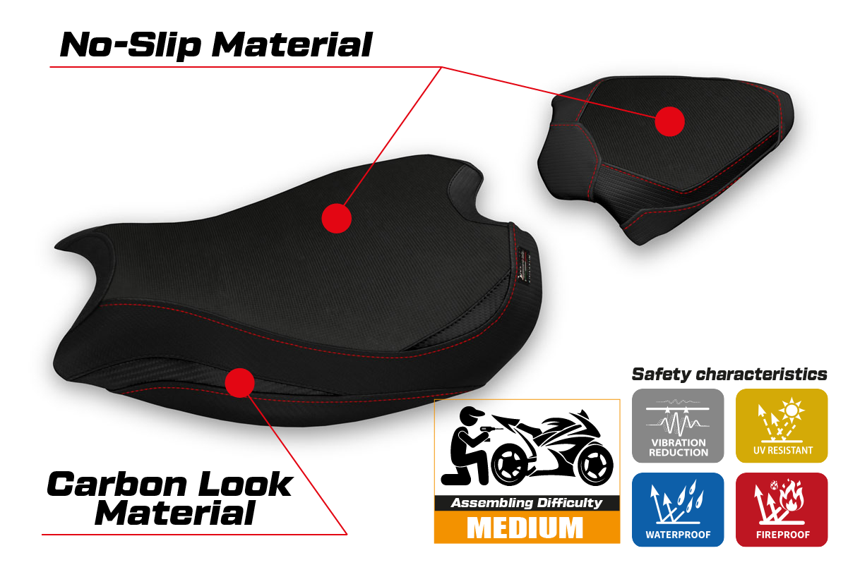 Seat cover compatible - Ducati Panigale V2 2020 - 2024 - mod Tulcea