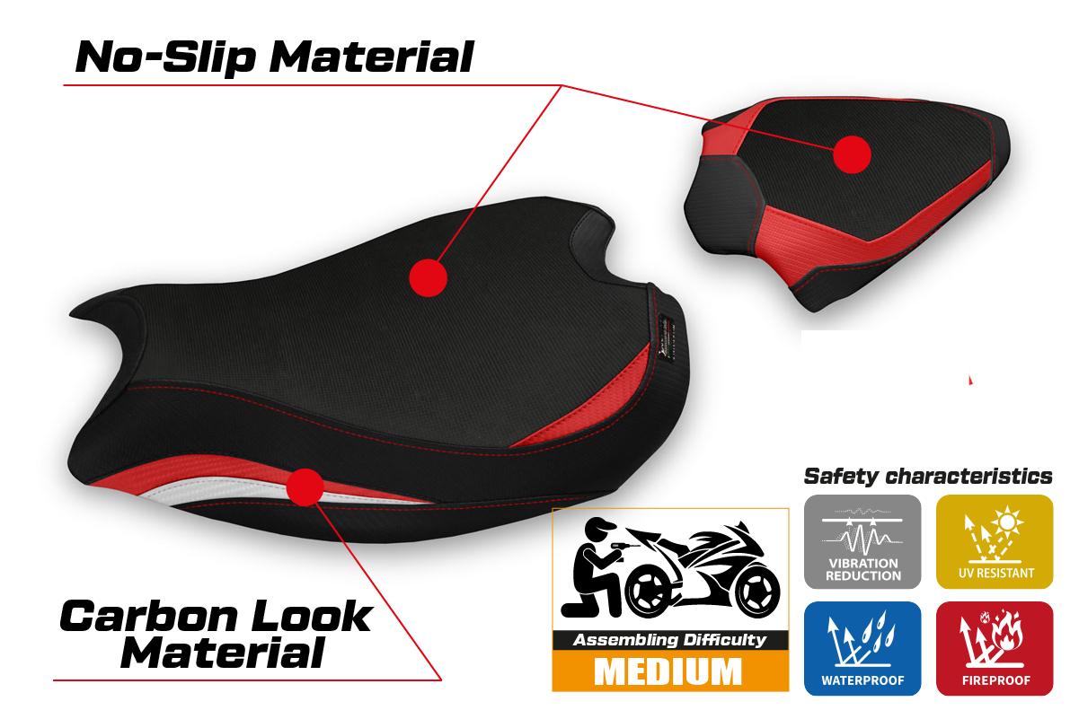 Seat cover compatible - Ducati Panigale V2 2020 - 2024 - mod Tulcea