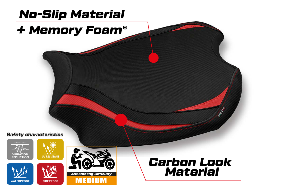 Seat cover compatible - Ducati Panigale V4 2018 - 2024 - mod Glinka Comfort System