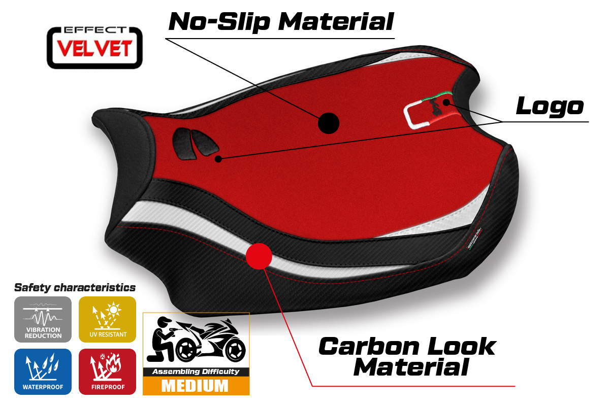 Seat cover compatible - Ducati Panigale V4 2018 - 2024 - mod Kerman