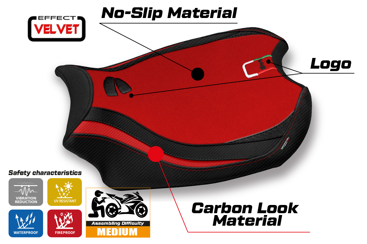 Seat cover compatible - Ducati Panigale V4 2018 - 2024 - mod Kerman