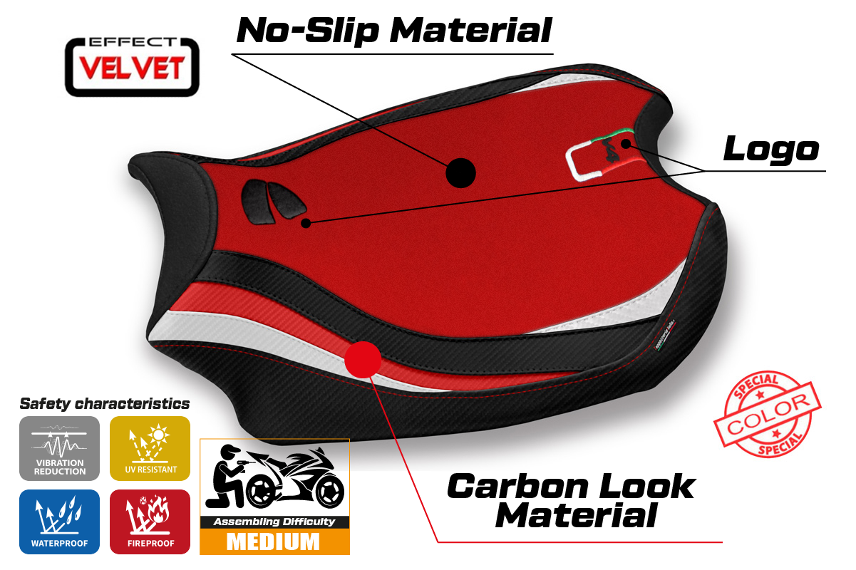 Seat cover compatible - Ducati Panigale V4 2018 - 2024 - mod Kerman