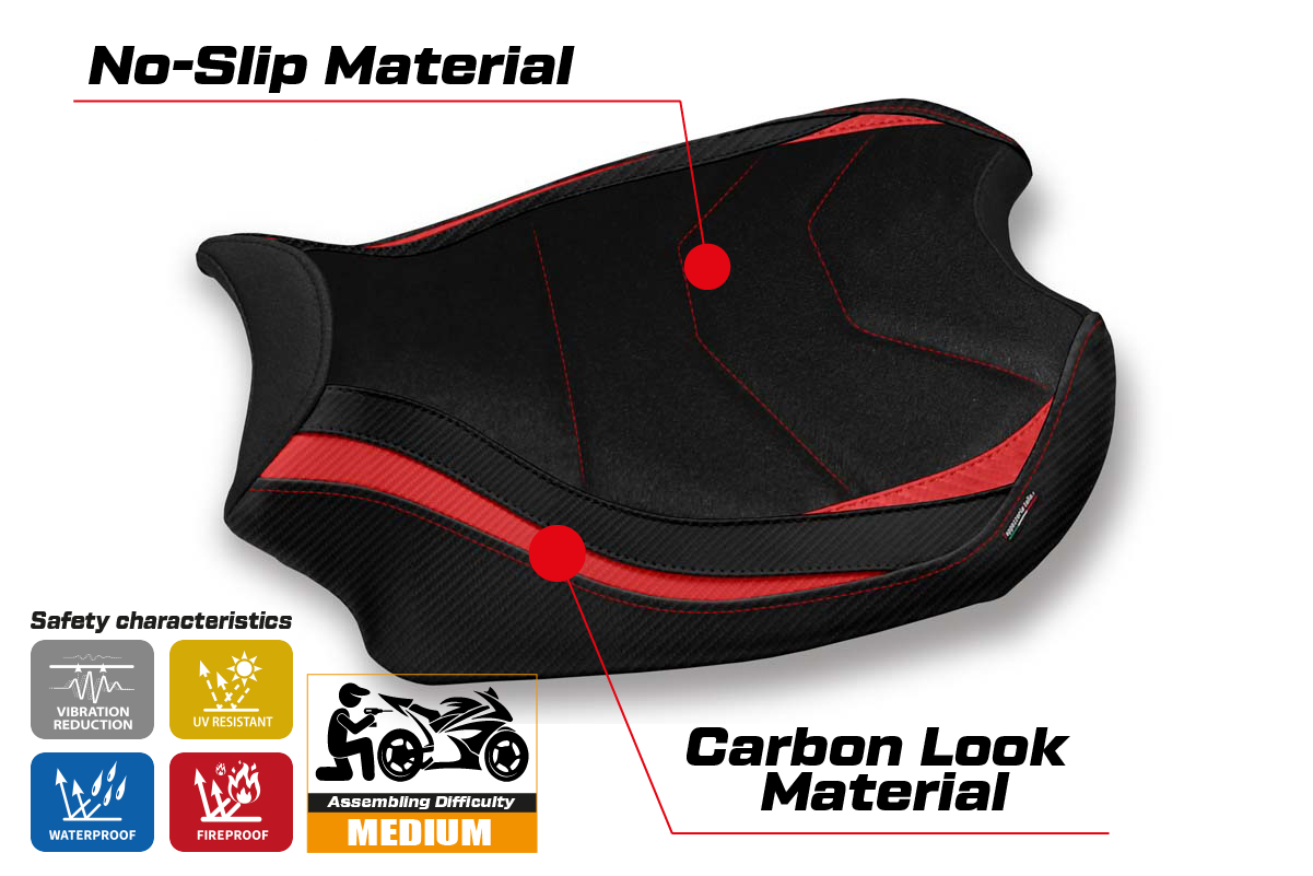 Seat cover compatible - Ducati Panigale V4 2018 - 2024 - mod Smila Ultragrip