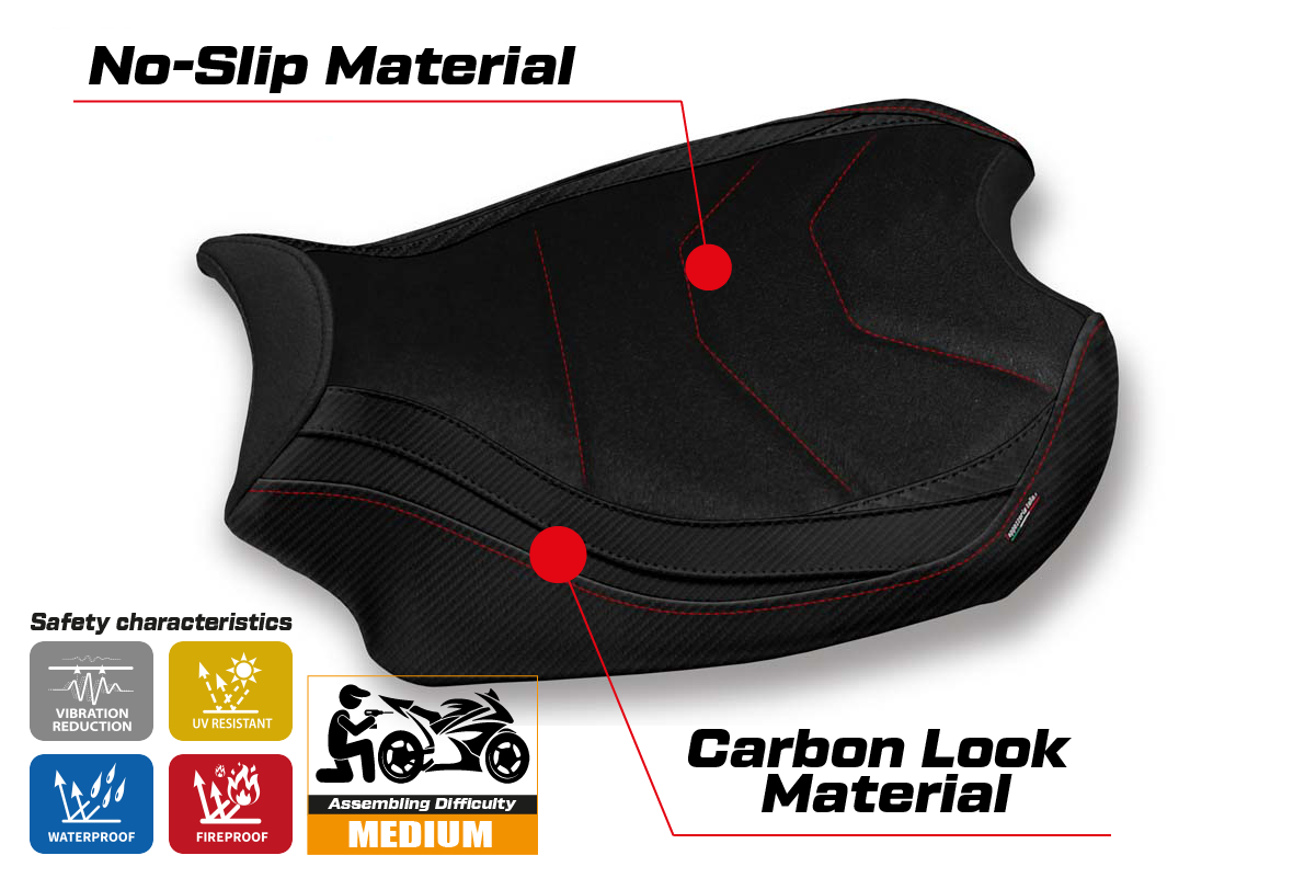 Seat cover compatible - Ducati Panigale V4 2018 - 2024 - mod Smila Ultragrip