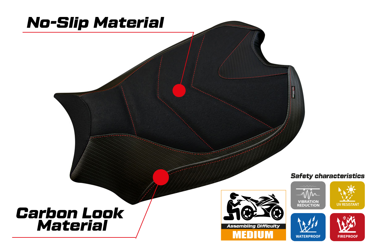 Seat cover compatible - Ducati Panigale V4 2018 - 2024 - mod Wanaka 1 Ultragrip