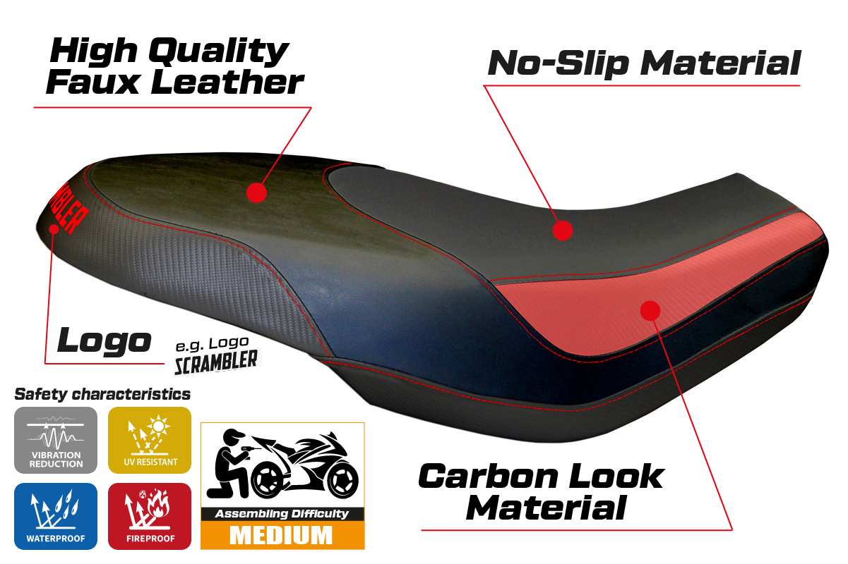 Seat cover compatible - Ducati Scrambler 400 / 800 / 1100 2015 - 2024 - mod Capri