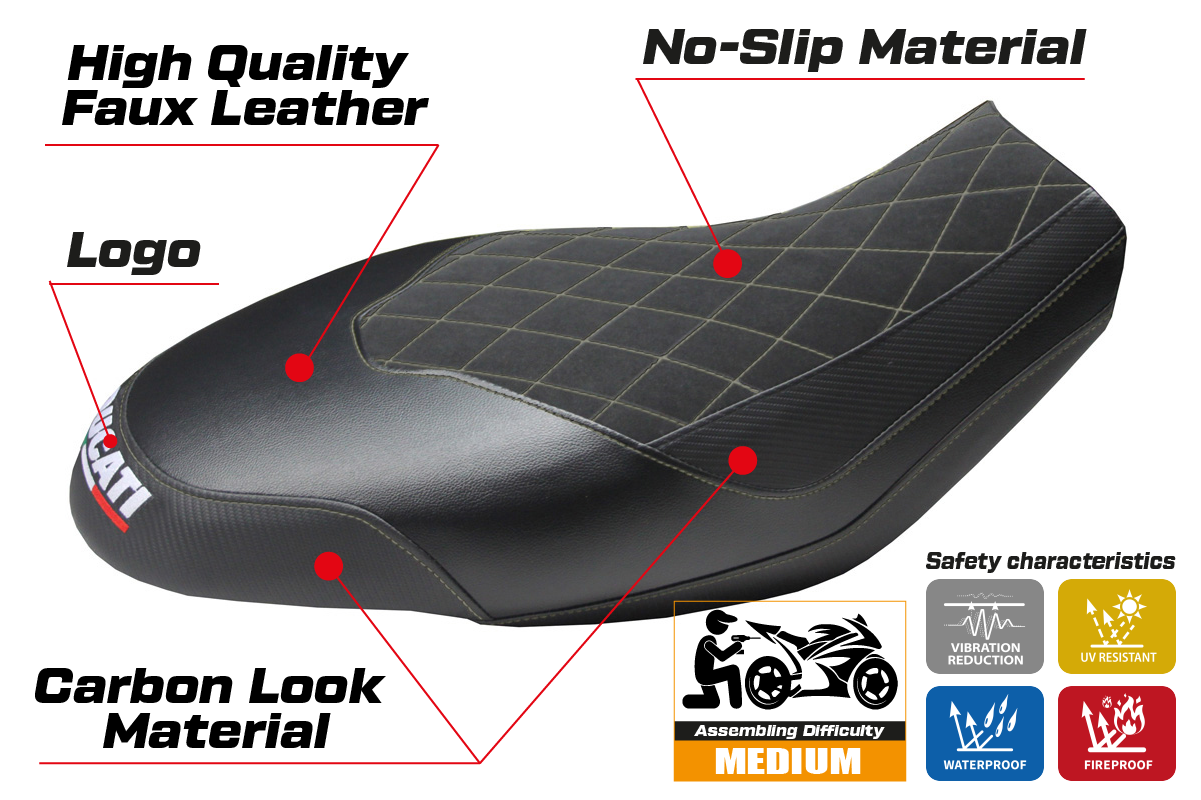 Seat cover compatible - Ducati Scrambler 400 / 800 / 1100 2015 - 2024 - mod Ischia Velvet