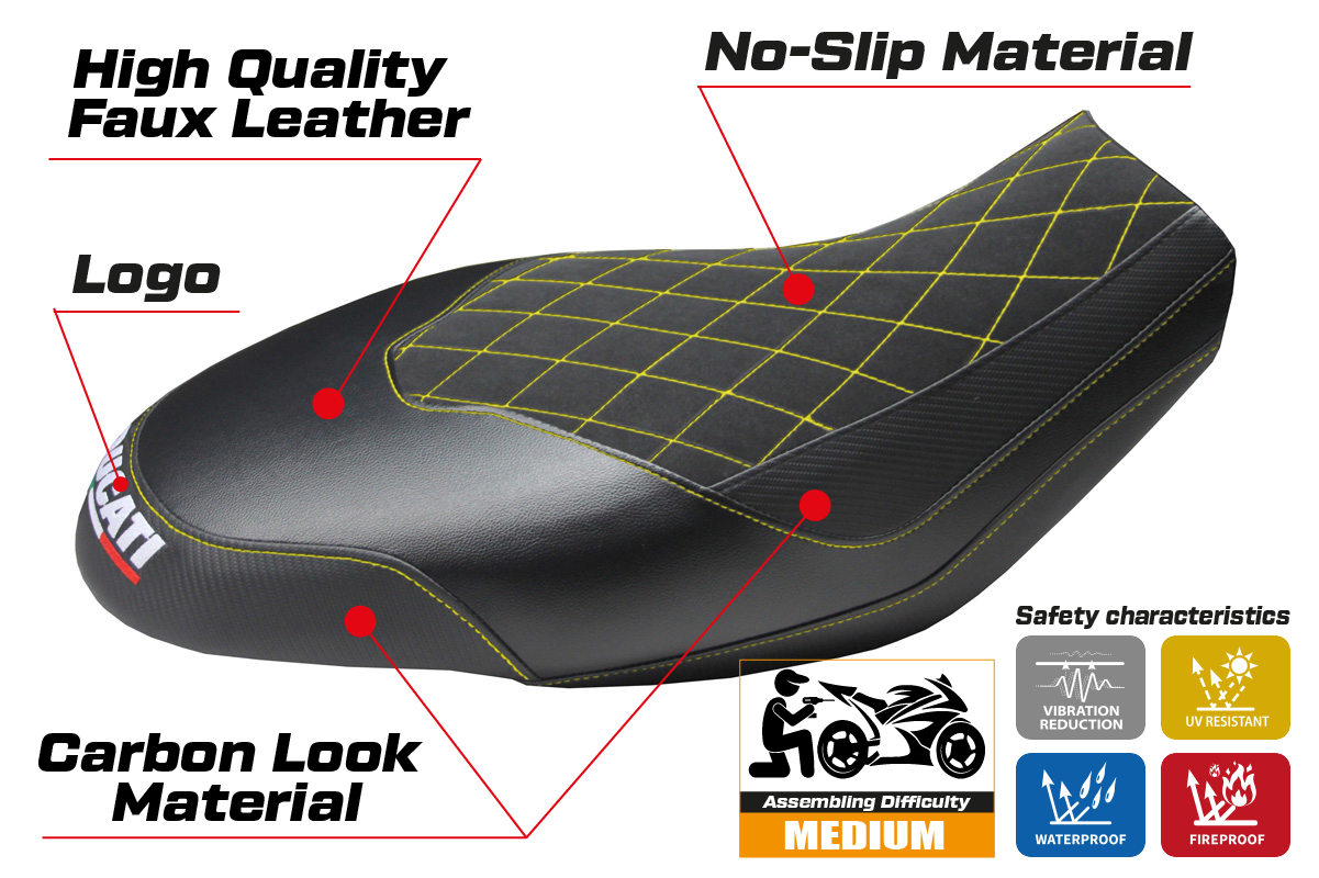 Seat cover compatible - Ducati Scrambler 400 / 800 / 1100 2015 - 2024 - mod Ischia Velvet