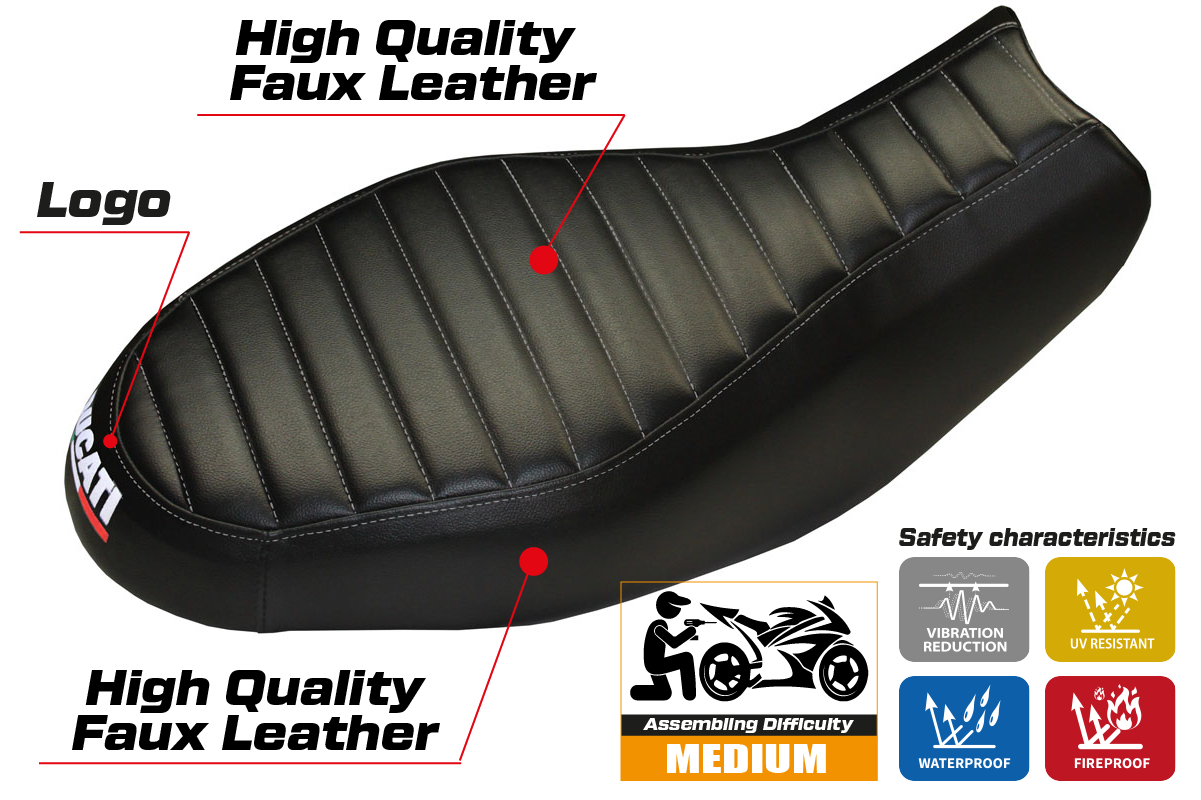 Seat cover compatible - Ducati Scrambler 400 / 800 / 1100 2015 - 2024 - mod Procida
