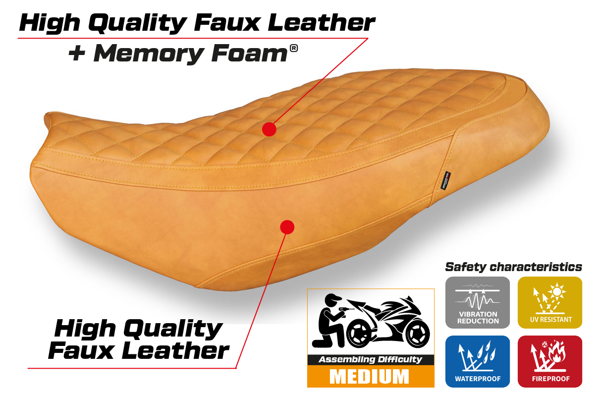 Seat cover compatible - Ducati Scrambler 400 / 800 / 1100 2015 - 2024 - mod Vintage Comfort System