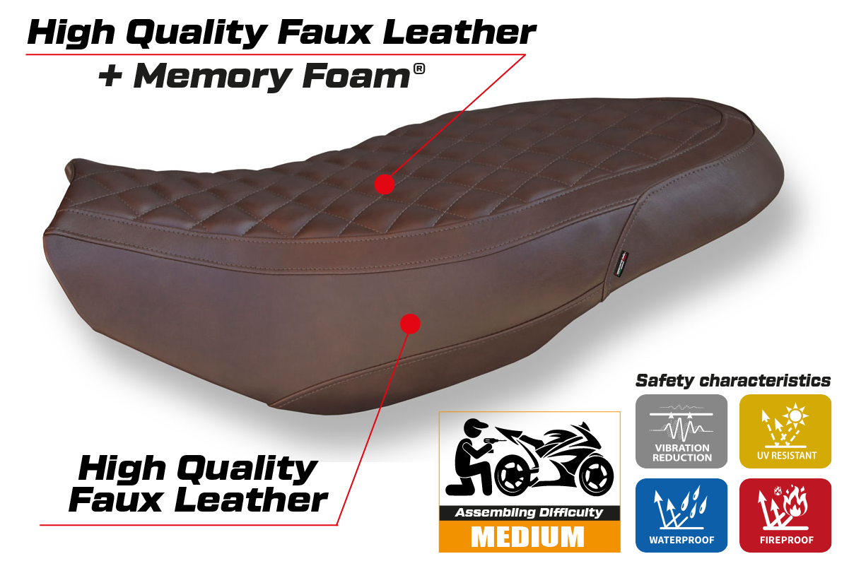Seat cover compatible - Ducati Scrambler 400 / 800 / 1100 2015 - 2024 - mod Vintage Comfort System