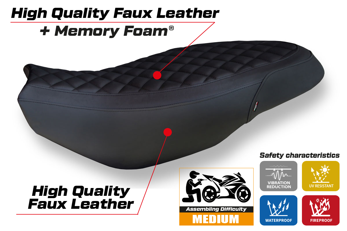 Seat cover compatible - Ducati Scrambler 400 / 800 / 1100 2015 - 2024 - mod Vintage Comfort System