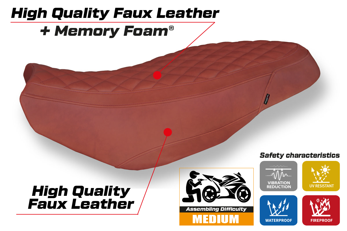 Seat cover compatible - Ducati Scrambler 400 / 800 / 1100 2015 - 2024 - mod Vintage Comfort System