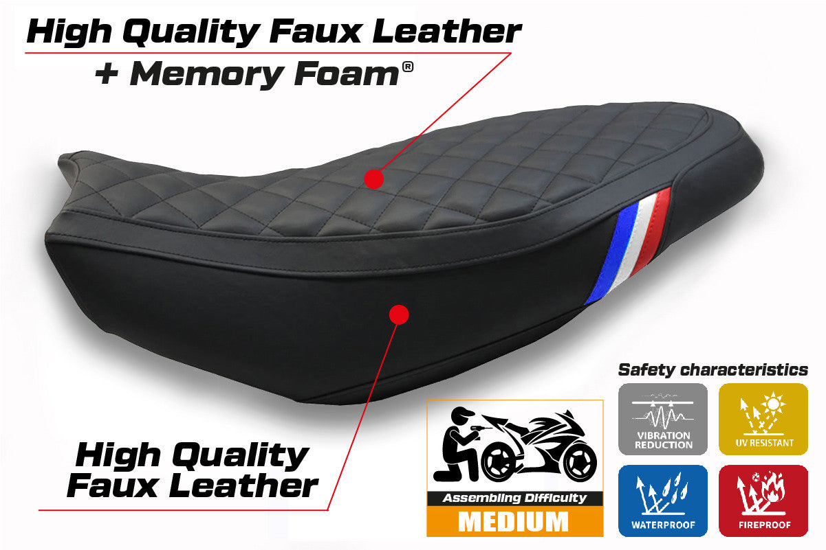 Seat cover compatible - Ducati Scrambler 400 / 800 / 1100 2015 - 2024 - mod Vintage Comfort System