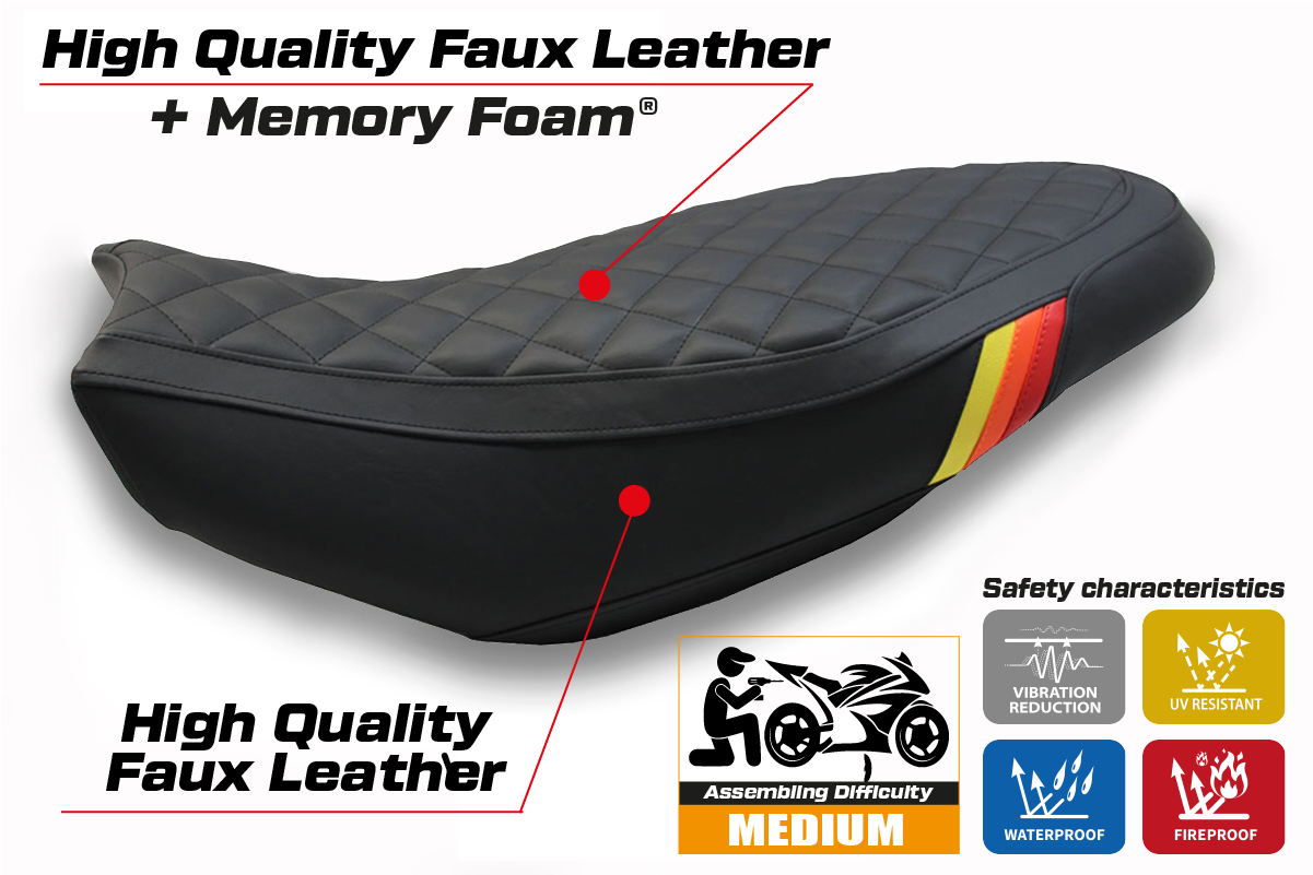 Seat cover compatible - Ducati Scrambler 400 / 800 / 1100 2015 - 2024 - mod Vintage Comfort System