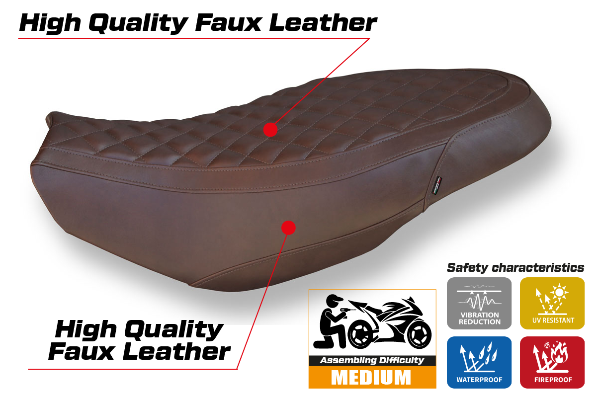Seat cover compatible - Ducati Scrambler 400 / 800 / 1100 2015 - 2024 - mod Vintage