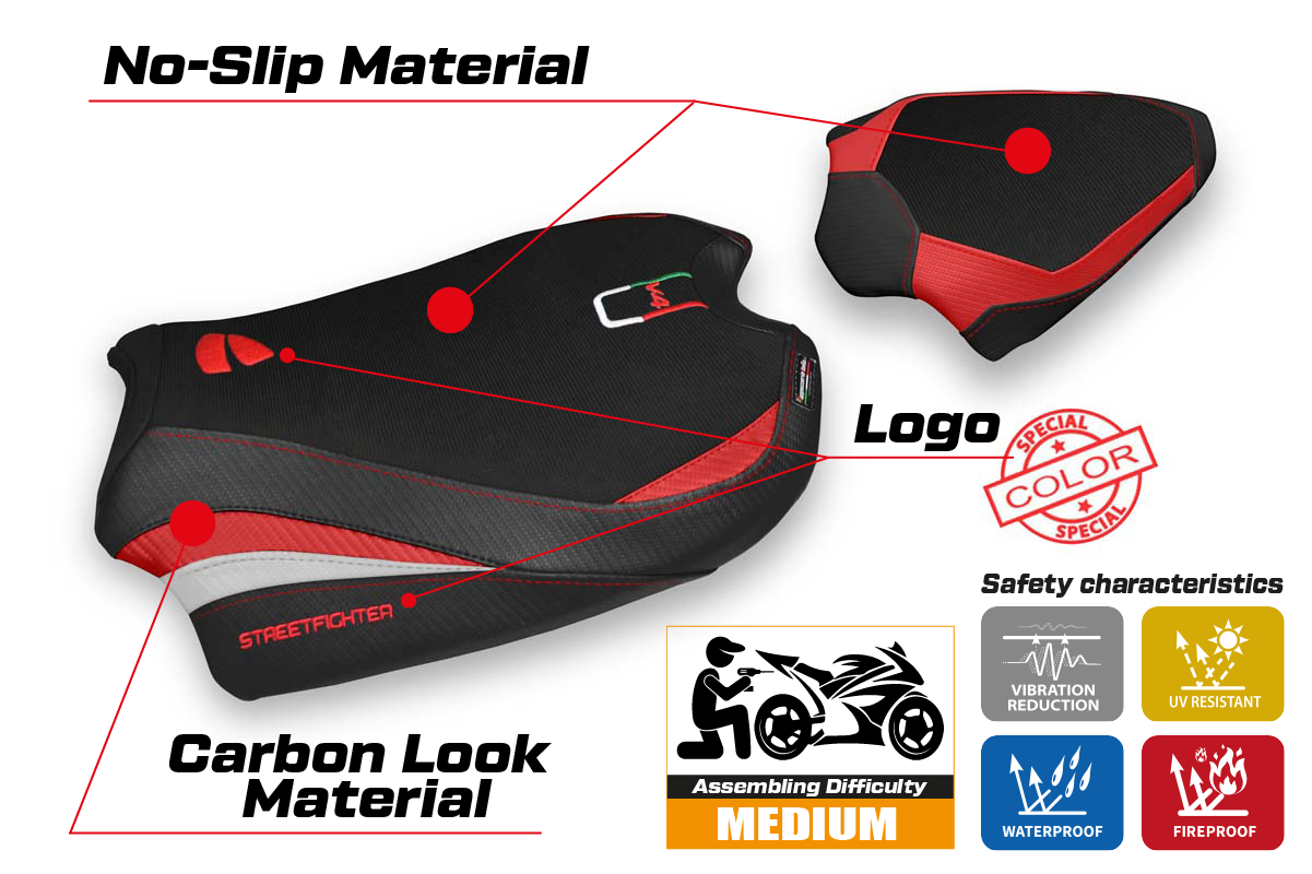 Seat cover compatible - Ducati Streetfighter V4 2020 - 2024 - mod Sumen
