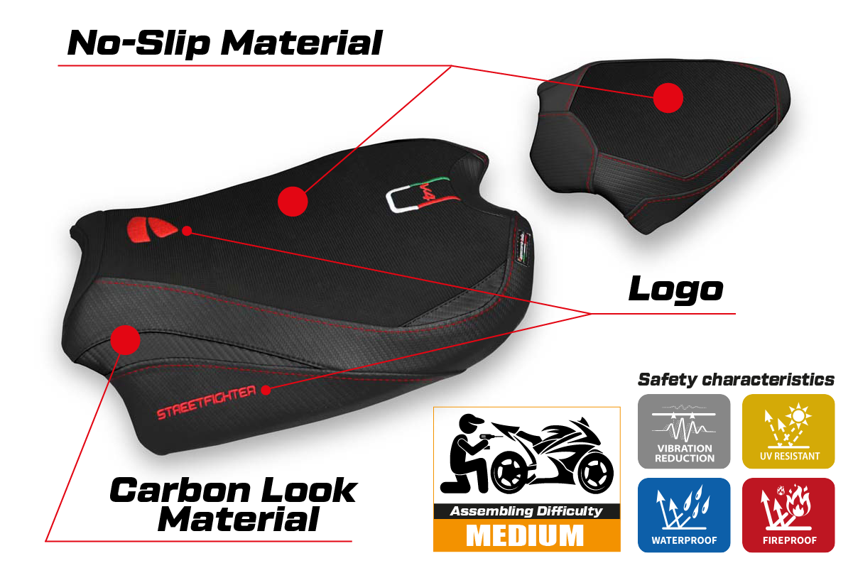 Seat cover compatible - Ducati Streetfighter V4 2020 - 2024 - mod Sumen