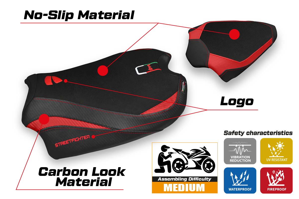 Seat cover compatible - Ducati Streetfighter V4 2020 - 2024 - mod Sumen