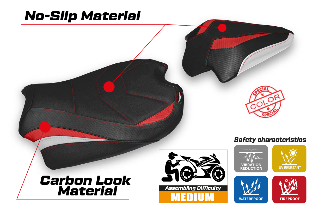 Seat cover compatible - Ducati Streetfighter V4 2020 - 2024 - mod Veles Ultragrip