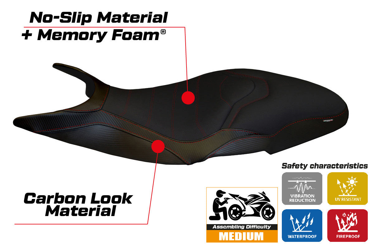 Seat cover compatible - Ducati Super Sport 2017 - 2024 - mod Pistoia 3 Comfort System