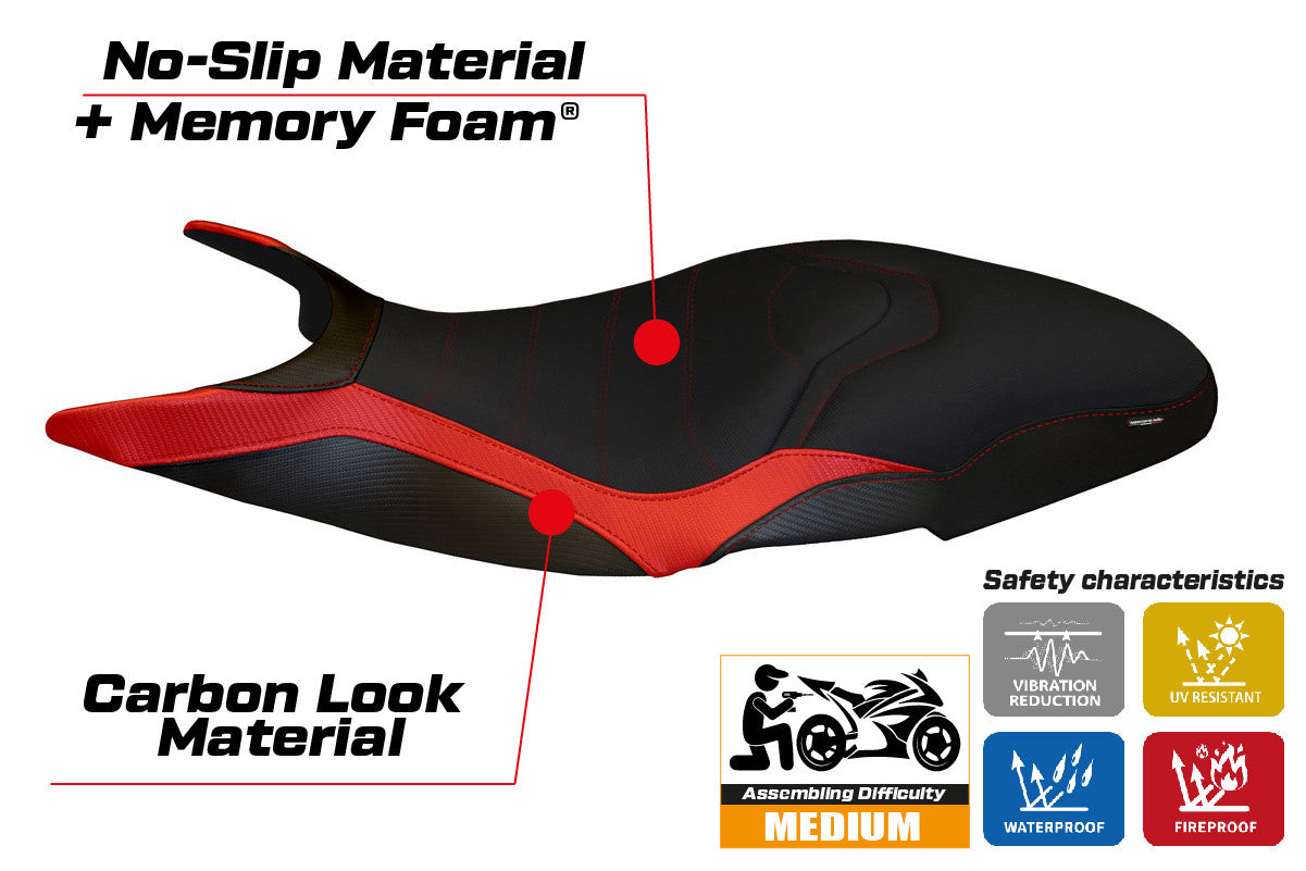 Seat cover compatible - Ducati Super Sport 2017 - 2024 - mod Pistoia 3 Comfort System