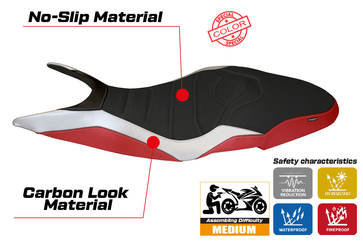 Seat cover compatible - Ducati Super Sport 2017 - 2024 - mod Pistoia Special Color Ultragrip