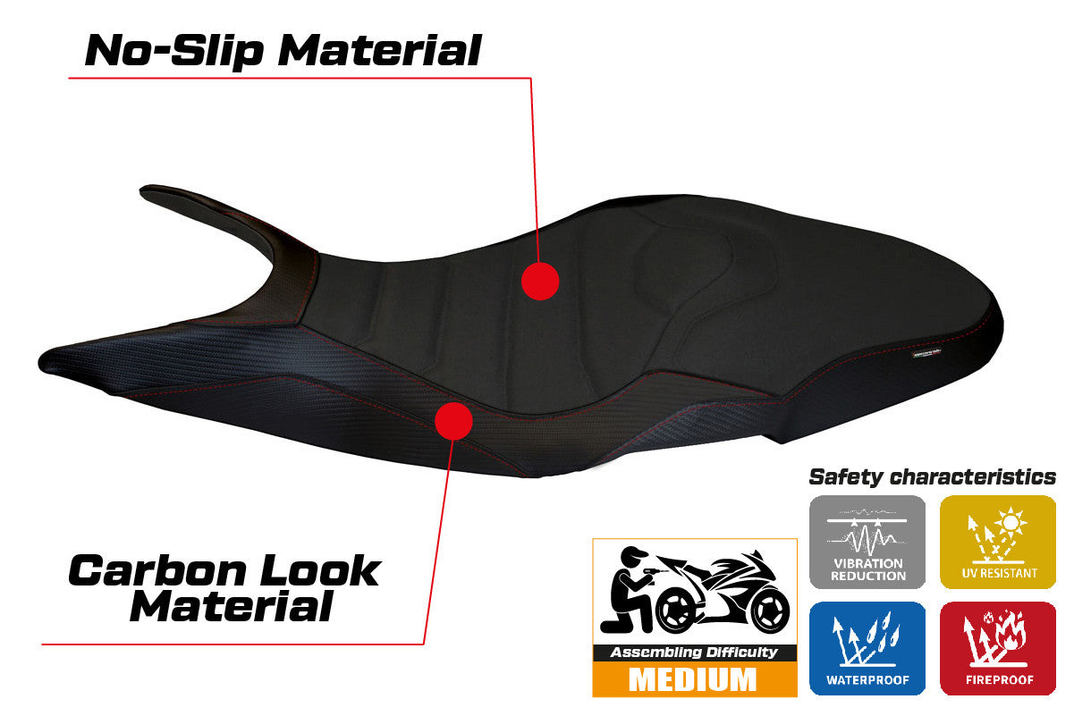 Seat cover compatible - Ducati Super Sport 2017 - 2024 - mod Pistoia 1 Ultragrip