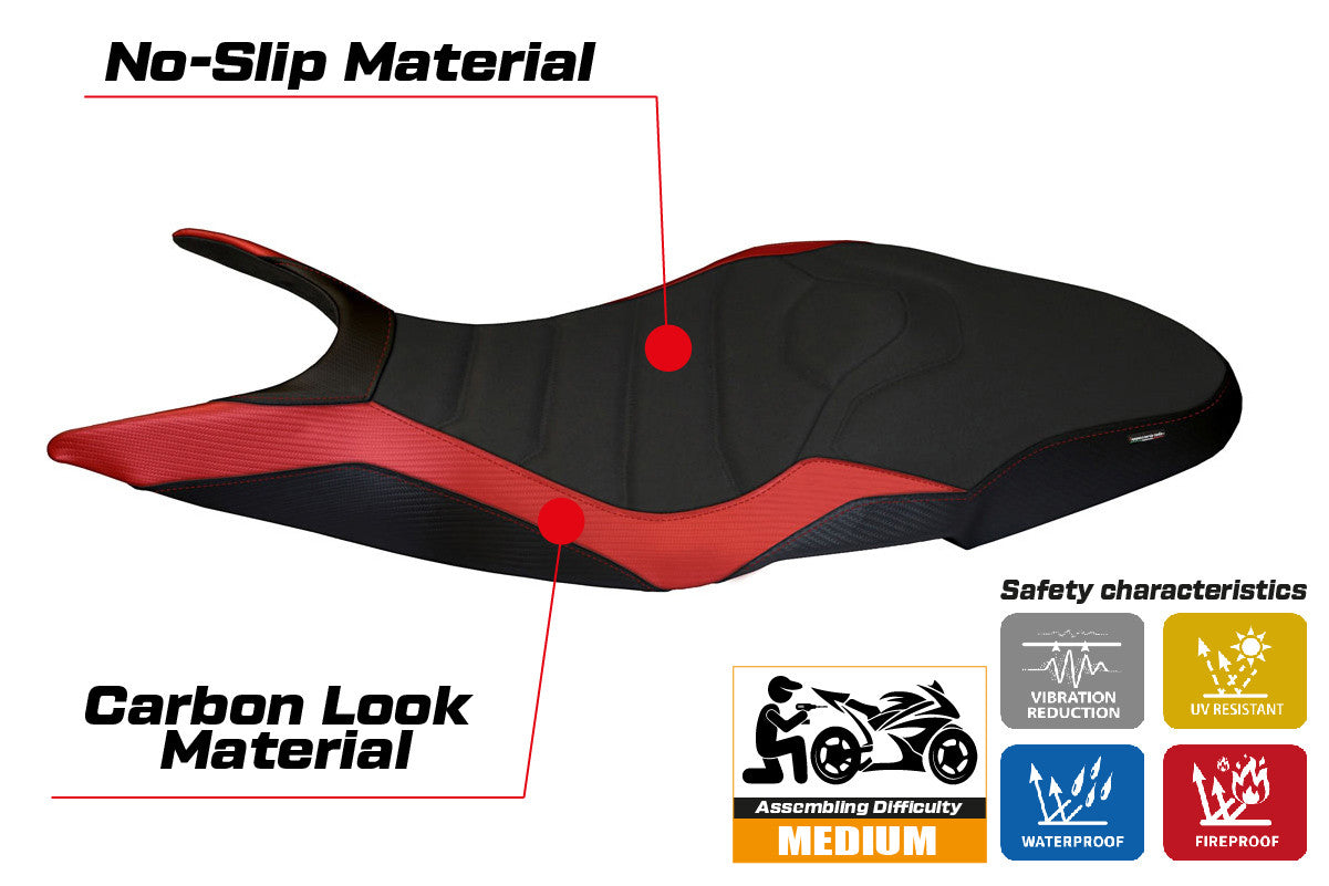 Seat cover compatible - Ducati Super Sport 2017 - 2024 - mod Pistoia 1 Ultragrip