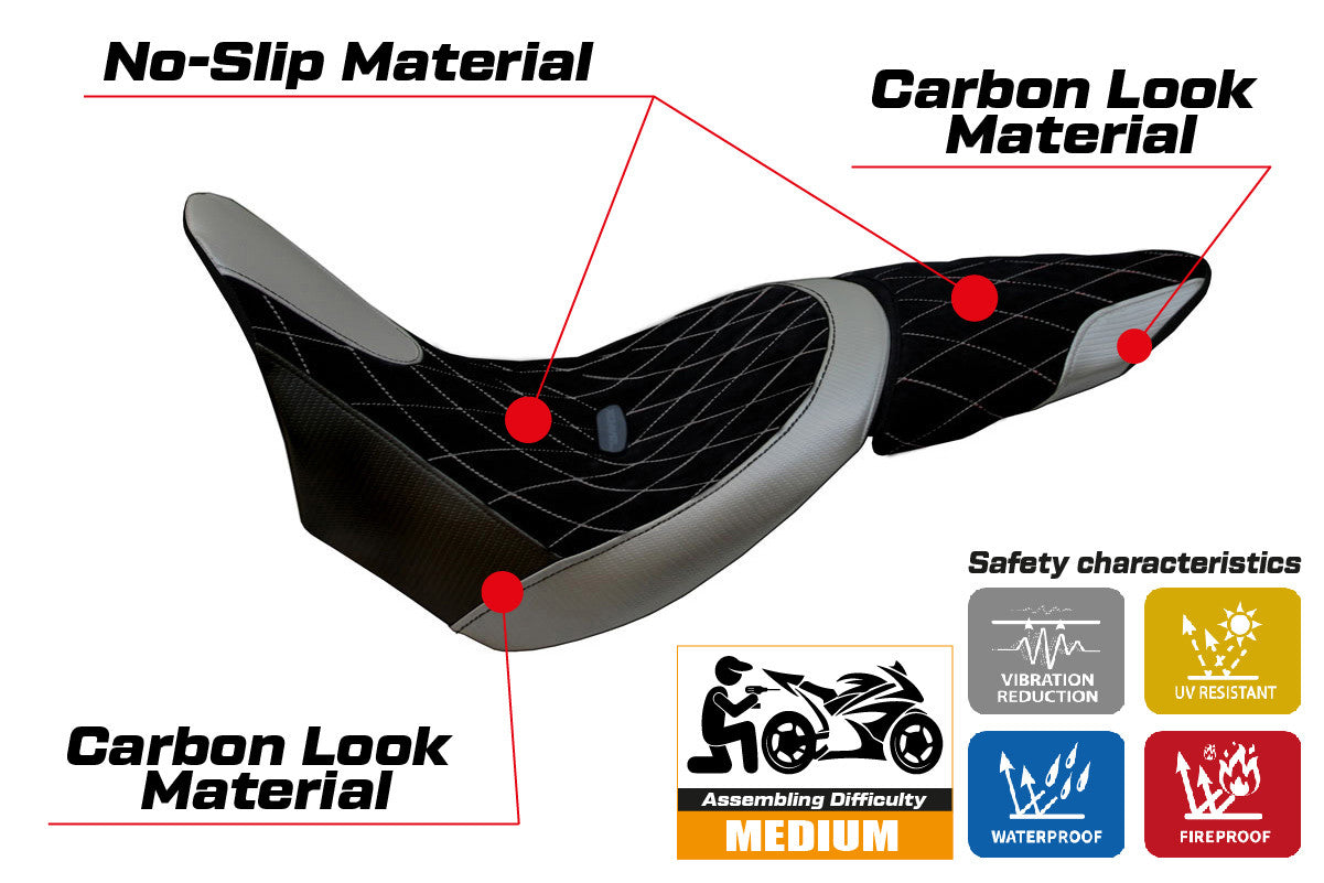 Seat cover compatible - Ducati X Diavel 2016 - 2024 - mod Ferrara